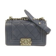 CHANEL 牛皮皮革Boy 20鏈帶肩背袋