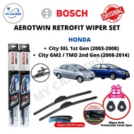 BOSCH Aerotwin Retrofit U Hook Wiper Set for Honda City GM2 / TMO (2008-2014) / Honda City SEL (2003