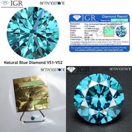 Blue Diamond VS 1.6 MM 0.02 Ct Certified IGR Genuine European Africa Blue Diamond Certificate