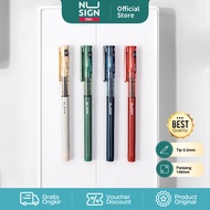 Deli Nusign Roller Pen / Pen Roller 0.5mm Tinta Hitam Penulisan Panjang NS767