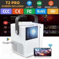 T2 Pro Mini Projector Portable Projector 4K Support Full HD Outdoor Movie Projector Wired Screen Syn