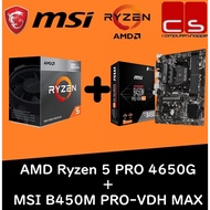 AMD Ryzen 5 4650G (Bulk Pack) + MSI B450M PRO-VDH MAX Motherboard Combo