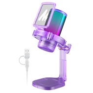 MAONO DGM20 Crystal Version Gaming Microphone For PC,Noise Cancelling Mic for Recording,Condenser Mi