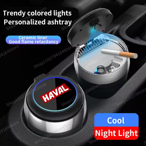 Car ashtray portable cigarette-free case LED luminous ceramic liner for Haval H5 H7 H8 H9 H6 3E 2E G