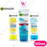 Garnier Bright Complete /Pure Active /Sakura Glow Face Wash 100 ml. การ์นิเย่ โฟมล้างหน้า /สครับ