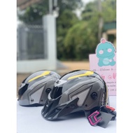 Givi helmet dark gray with gold trim