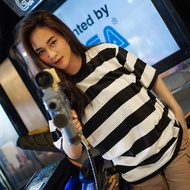 Rown Division Rown Division Striped T-Shirt || Venus White Black T-Shirt Stripe T Shirt Lelaki