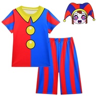 The Amazing Digital Circus Pomni Cosplay Costume การ์ตูน เสื้อยืดเด็ก กางเกงขาสั้น การตั้งค่า