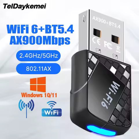 DRIVER FREE AX900 USB WiFi 6 Bluetooth 5.4 Adapter 2in1 Dongle Dual Band 2.4G&5GHz USB WiFi Network 