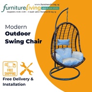 | FurnitureLiving | Outdoor Balcony Basket Swing Chair With Cushion