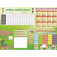 CUSTOM BANNER KELAS SEKOLAH 4IN1 JADUAL WAKTU KELAS RM2 SEKAKI