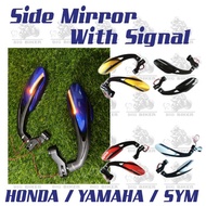 Clear Stock Side Mirror With signal 1 Pair Universal Side Mirrors with Turn Signal Light VF3I LC135 RS150 EGO EX5 Y15ZR