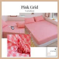 4 Living Bedsheet Single Queen Cadar Getah Keliling Cadar Cotton Bedsheet Simple Design Fitted Bedsh