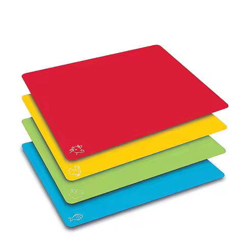 4Pcs Flexible Cutting Boards BPA Free Plastic Cutting Boards Non Slip Cutting Mat for Meat and Veget