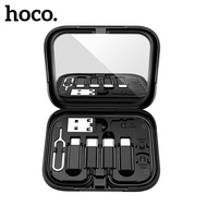 Hoco U114 3A สายชาร์จ USB C เป็น Type C ชาร์จเร็ว พร้อม Micro USB เป็น Type C เป็น Lightning และที่วางโทรศัพท์ สําหรับโทรศัพท์ 12 13 14 พร้อมกระจก