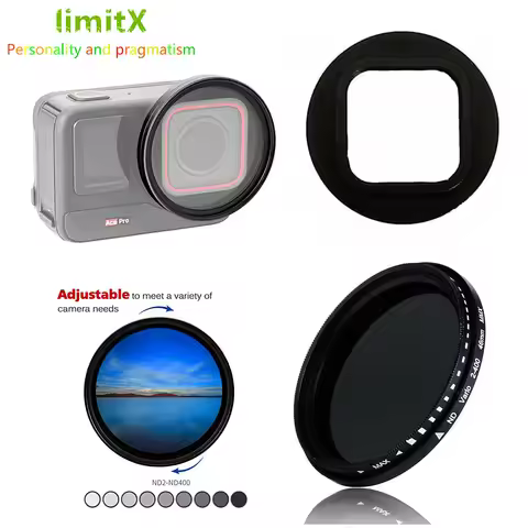Variable ND Filter ND2-400 ND1000 Neutral Density & Lens Adapter Ring For Insta360 ACE Pro / ACE Pro