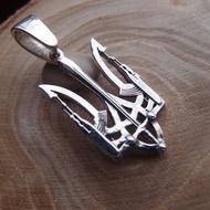 AK-47 Trident Tryzub銀烏克蘭徽章吊墜項鍊