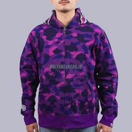 BAPE PURPLE CAMO SHARK FULLZIP HOODIE