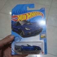 Hot wheels corvette ZR1 convertible biru