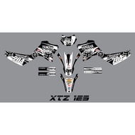 XTZ125 DECALS BLACK & WHITE