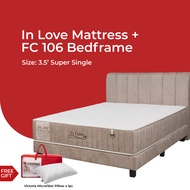 (FULL SET) Goodnite Duocare In Love 11inch 5Zone Pocket Spring Mattress+ FC106 Bedframe