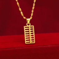 Gold 916 Original Malaysia Pendant Chain Jewellery Abacus Necklace Men Women Gaya Etnik Kecil Abakus