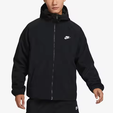 Nike genuine Men's Winter Fleece Hooded Loose Jacket FB8619-010