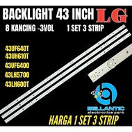 LG 43INCH LED TV BACKLIGHT 43UF610-43UF640-43UF6400-43UH610T-43LH5700-43LH600T