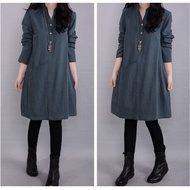 Autumn loose dress for women winter girls causal dresses 4XL