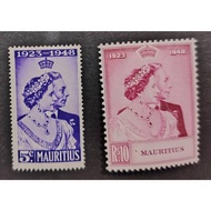 Mauritius , 1948 The 25th Anniversary of Royal Wedding, MINT, COMPLETE SET , FOXING HINGED 
