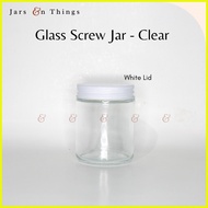 ◩ ✨ ℗ Clear Screw Jar (120ml / 250ml capacity) - Glass Jar (Candle Jar / Screw Jar Screw Lid)