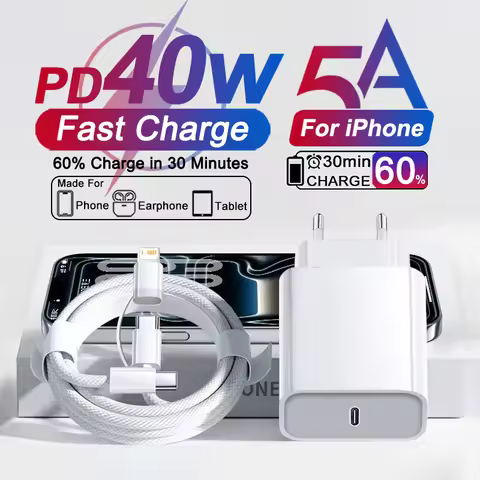 PD 40W Original Charger for iPhone 17 11 12 13 14 15 16 Pro Max Plus Fast Charger USB Type C Chargin