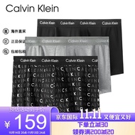 Calvin Klein CK 男士平角内裤套装 3条装 U2664G 送男友礼物 YKS字母黑灰 XL