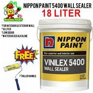 18L ( 18 LITER ) WHITE NIPPON PAINT 5400 WALL SEALER ( FREE 7" ROLLER SET ) FOR INTERIOR &amp; EXTERIOR USE