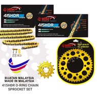 DINAMIK120 GT128 415HDR-132L HTM 415 O-RING CHAIN 415 SPROCKET SET GOLD O RING CHAIN DINAMIK GT 128 