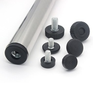 M8 * 50 Round Adjustable Black pp Plastic Adjustable Feet Desk Leg Feet Adjustable Height Horizontal