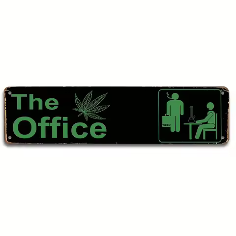 1pc, Office Vintage Metal Tin Sign, Weed Poster, Street Sign, Psychedelic Room Decor Sign 4x16 Inch,