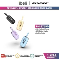 [3C Certified] Pineng PN-876PD 10000mAh Power Bank Built in Cable Fast Charging 22.5W LED Digital Di