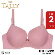 Tally x-JUMBO 2pcs BH 3222 JUMBO Bra With Wire Nylon Material Thin Foam Cup D - E Hook 3 Bra Cup BIG SIZE Soft And Comfortable