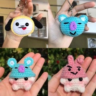 BT21 character BTS Bangtan seonyoendan KOYA RJ CHIMMY crochet plushie keychain gift for love friend 
