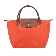 LONGCHAMP LE PLIAGE系列短把再生尼龍摺疊水餃包(小/橙)/平行輸入