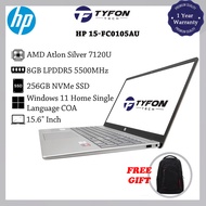 HP 15-fc0105AU AMD Atlon Silver 7120U 8GB DDR5 RAM 256GB NVMe SSD Laptop Win 11 Home Laptop (Refurbi