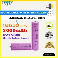 🔋HIGH QUALITY-100% Original🔋Li-on 3.7V Rechargeable 18650 Battery/Bateri Boleh Cas(3000 mAh)/Boleh Tahan Lama Bateri