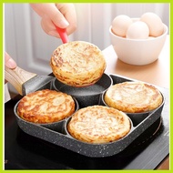 WOOD4HOLE - Pan 4hole Non stick Omelet Pan Steak Burger Eggs Ham Pan Cake Maker Cooking Frying