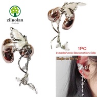 ZILUOLAN Headphone Diameter Buckle, DIY Removeable Headphone Decoration Clip, Creative Gift Zircon D