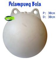 Pelampung Bola Penanda/Pembatas di Laut/Jaring Ikan/Nelayan Putih/Hitam Diameter 30cm