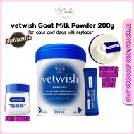 [Blink] vetwish 95% Pet Formula Goat Milk Powder 200g Lactose Free Cat & Dog 宠物羊奶粉 Susu Kucing Susu 
