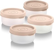 Condiment Cups Containers with Lids- 4 pk. 1.3 oz.Salad Dressing Container to go Small Food Storage 
