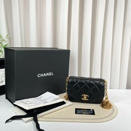 CHANEL香奈兒 20年全套 30開 黑金金幣鏤空鏈條 雕花金幣方胖子 紅色內裡 精緻高級有質感 百搭不挑人