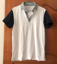 (J12) 男裝~UNIQLO 白色紳士風格休閒帥氣短袖POLO衫~S號~199元起標~~